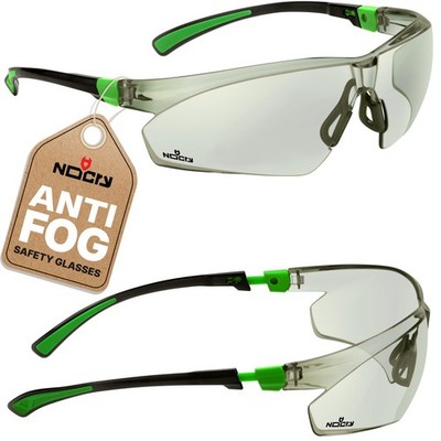 NoCry Lightly Tinted Anti Fog Safety Glasses One Size, Green & Black (In-out)