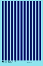 K4 HO Scale Water Slide Decals Dark Blue 1/8 Inch Stripes Set