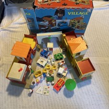 Vintage 1973 Fisher Price Little People Play Family Village Main Street