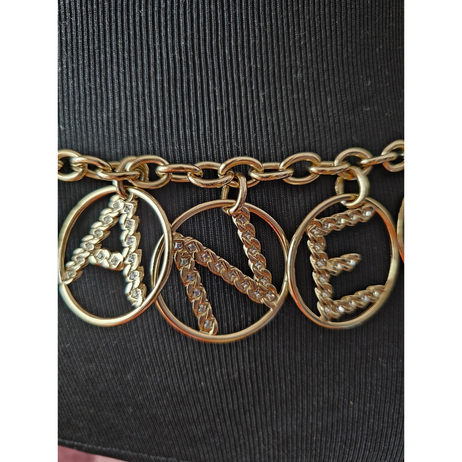 CHANEL Interlocking CC Logos Charm Rhinestone Gol… - image 9