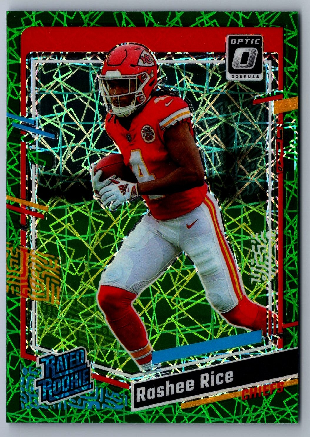 Rashee Rice 2023 Donruss Optic Green Velocity #257 Rookie RC - Chiefs