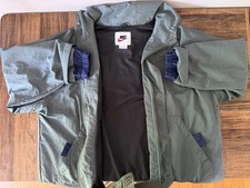 Vintage 90s Nike Oversized Hunter Green Hooded Windbreaker Jacket Size Large