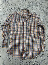 Peter Millar Button Up Dress Shirt Multicolor Plaid Men  s Size Medium Used