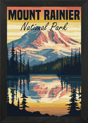 Mount Rainier Nationalpark Poster Gerahmtes Wandbild Poster Leinwanddruck Bild