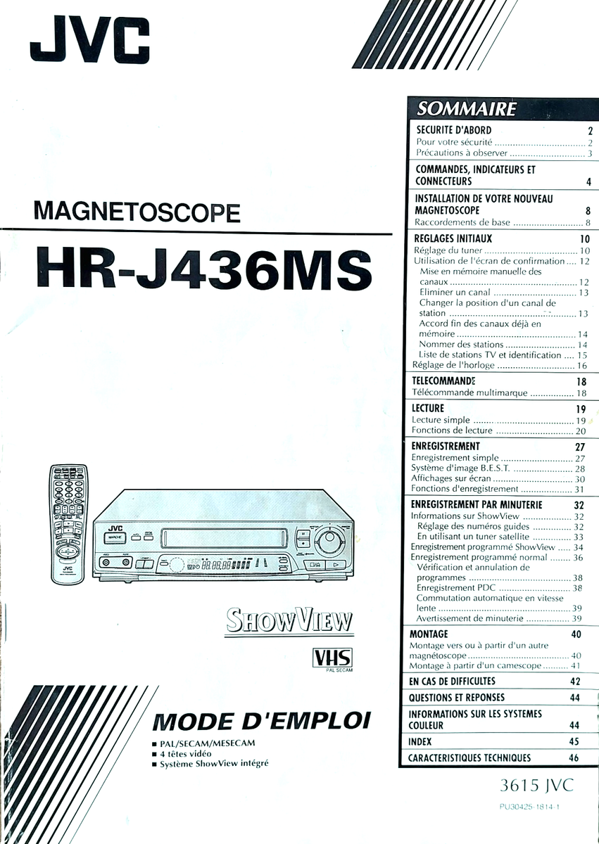 Videorecorder VHS JVC HR-J436MS magnétoscope | Kaufen auf Ricardo