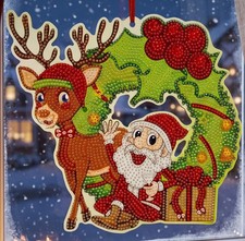 DIY Diamond Painting Set - Weihnachtsdeko "Claus und Rentier", Neu, inkl Versand