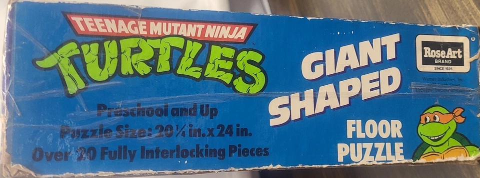 1990 Teenage Mutant Ninja Turtles Michaelangelo Гигантская Напольная Головоломка Roseart с Коробкой - Изображение 3 из 4