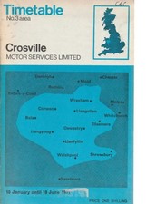 CROSVILLE BUS TIMETABLE BOOK AREA 3 DATED JAN 1971