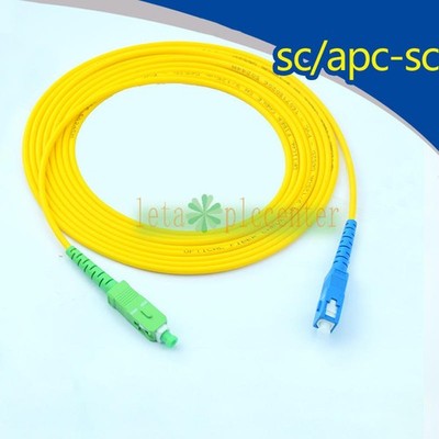 10pcs 1M SC APC-SC UPC Patch Cord Simplex 3.0mm PVC SM Fiber Patch Cable jumper