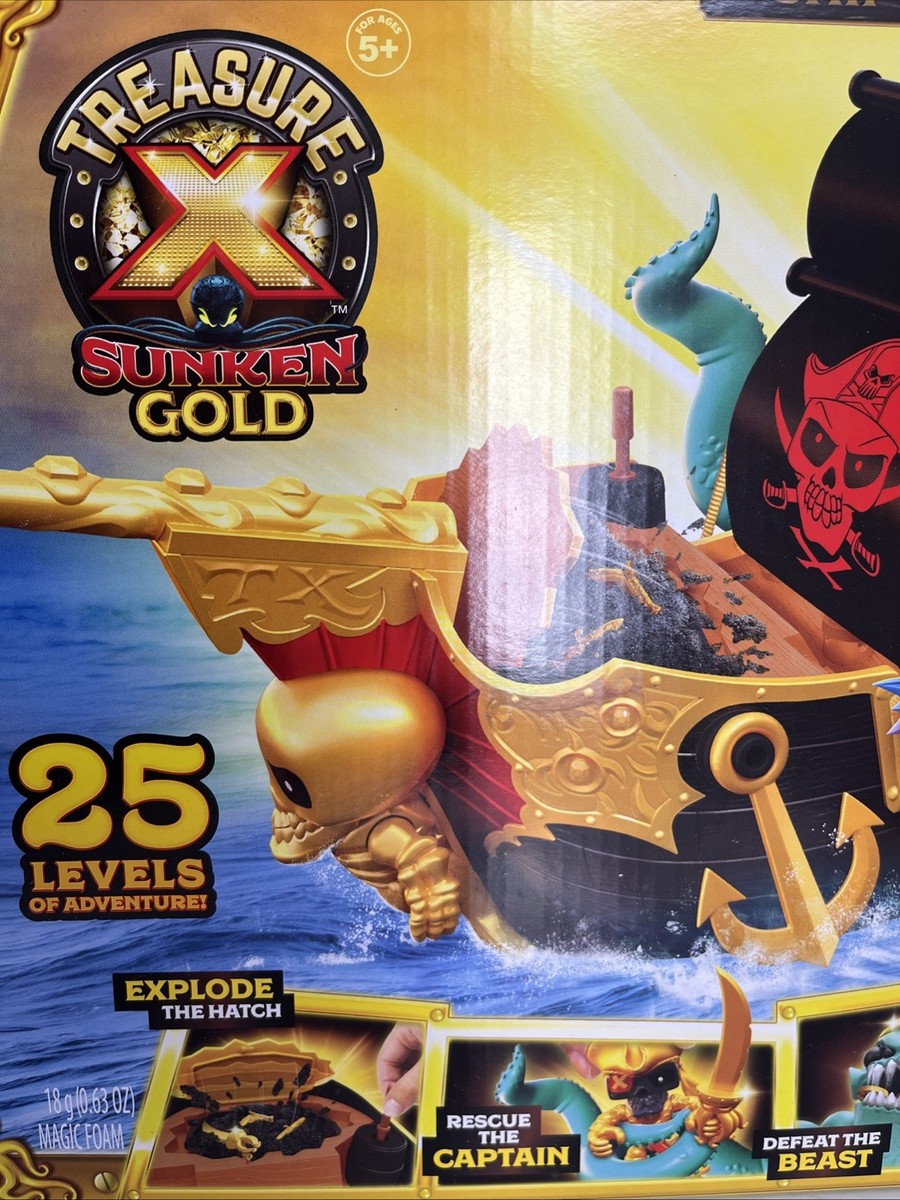 Treasure X Sunken Gold Treasure Ship Playset 25 Levels - New