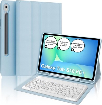 Hülle mit Tastatur für Samsung Galaxy Tab S10 FE+ 13.1 Zoll, Deutsches Q