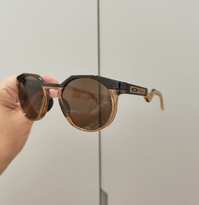 Vintage Oakley HSTN Sunglasses OO9242 Clear Brown Frame with Black Trim PRIZM