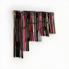 Coastal Genuine Leather Dog Collar Rhinestone...