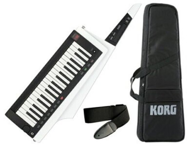 Korg RK-100S 2 Gloss White Keytar Synth 37-Key Shoulder Keyboard MIDI Controller