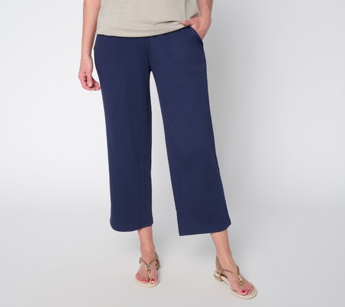 Belle by Kim Gravel Regular Packabelle Solid Cropped Relaxed Pant Twilight S New