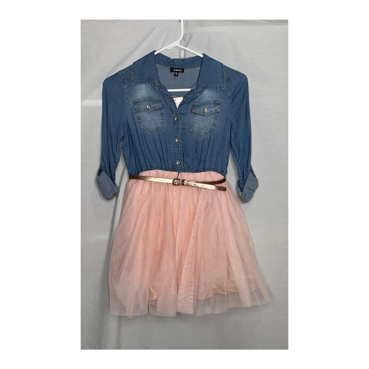 white christmas dresses Blue Denim Print Overbust Corset Top with Tutu Skirt Dress Xs main image 1