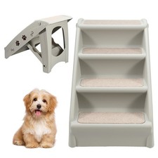 Hunderampe Kunststoff Einsteighilfe Rampe Klappbar Hundetreppe 4 Stufen Petwalk