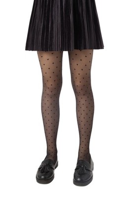 Conte Mädchen Feinstrumpfhose Anabel 20 DEN Herzmuster Hochzeit 116-122 Nero