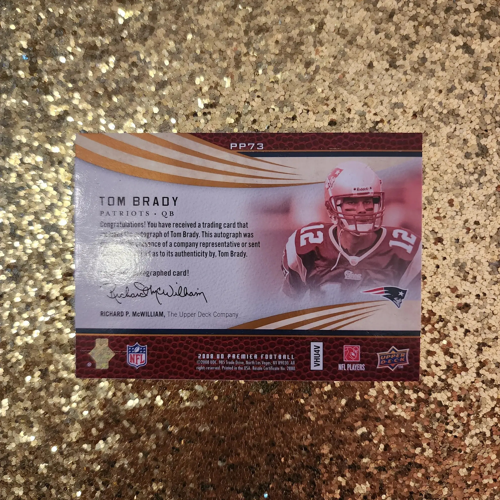 2008 Upper Deck Premier Auto Tom Brady #PP73 21/65! RARE! view 2