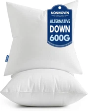 Set of 2 Throw Pillow Inserts 20X20 Inches, 100% Virgin Filling Nonwoven Pillow