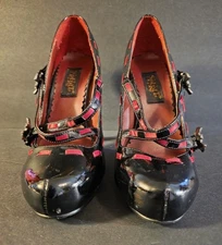 Spirit Halloween Funtasma Vampire Black Patent Shoes Size 6/7 Costume Accessorie
