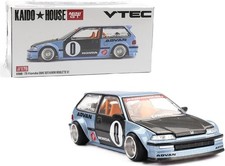 Kaido House x Mini GT 1:64 Honda Civic (EF) Kaido Roulette V1 Light Blue KHMG179