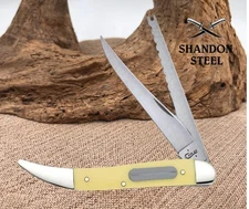 Case Cutlery XX Yellow Fish Scaler Disgorger Clip Pt Folding Pocket Knife 120