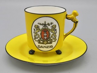 Tazza ricordo Danzica Danzica Danzica 1920 circa Prussia orientale porcellana Tillowitz