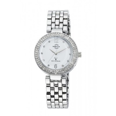 Funkuhr Damenuhr Master Time Fashion 34mm MTLA-10344-14M silber Zirkonia