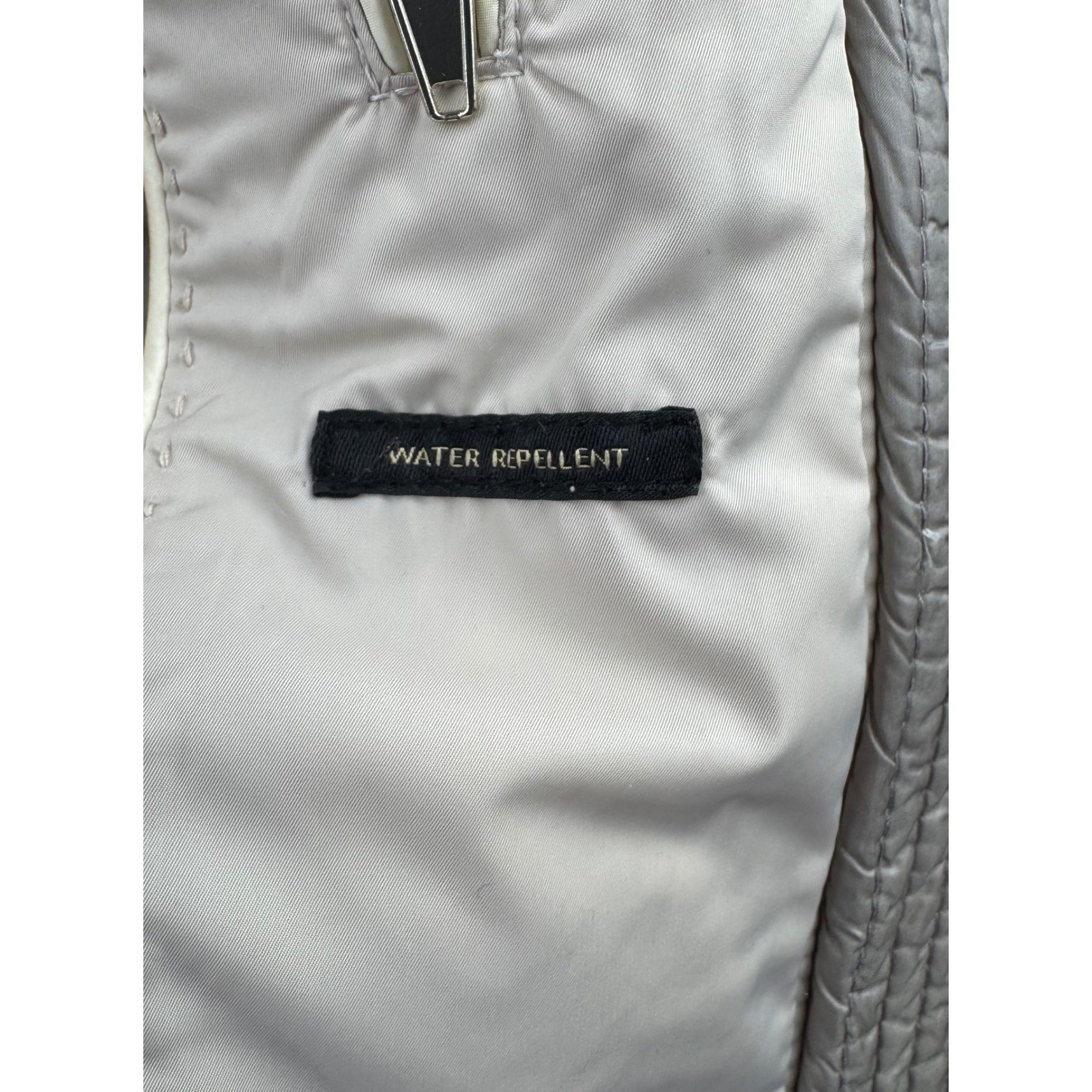 Massimo Dutti Puffer Jacket Small Womens Ivory Water Repellent Quilted Zip Up thumbnail 11