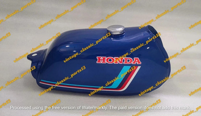 #ad Honda ATC70 Blau lackierter Stahl Benzintank Tankdeckel Modell 1978 1985 EUR 200.00
