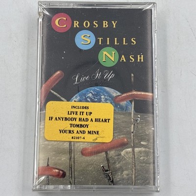Crosby Stills & Nash Live It Up CASSETTE 1990 Atlantic Sealed W/ Hype Sticker