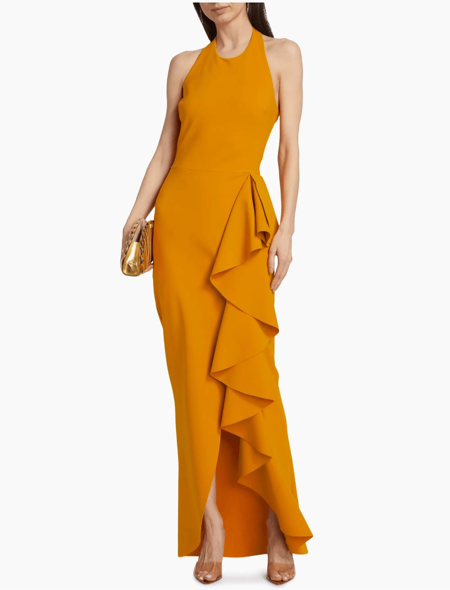 Chiara Boni La Petite Robe Thomas Ruffled Halter Gown | eBay Chiara Boni La Petite Robe Thomas Ruffled Halter Gown | eBay