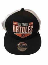 New Era Men’s Black/white Baltimore Orioles Base Trucker 9fifty SnapBack Hat