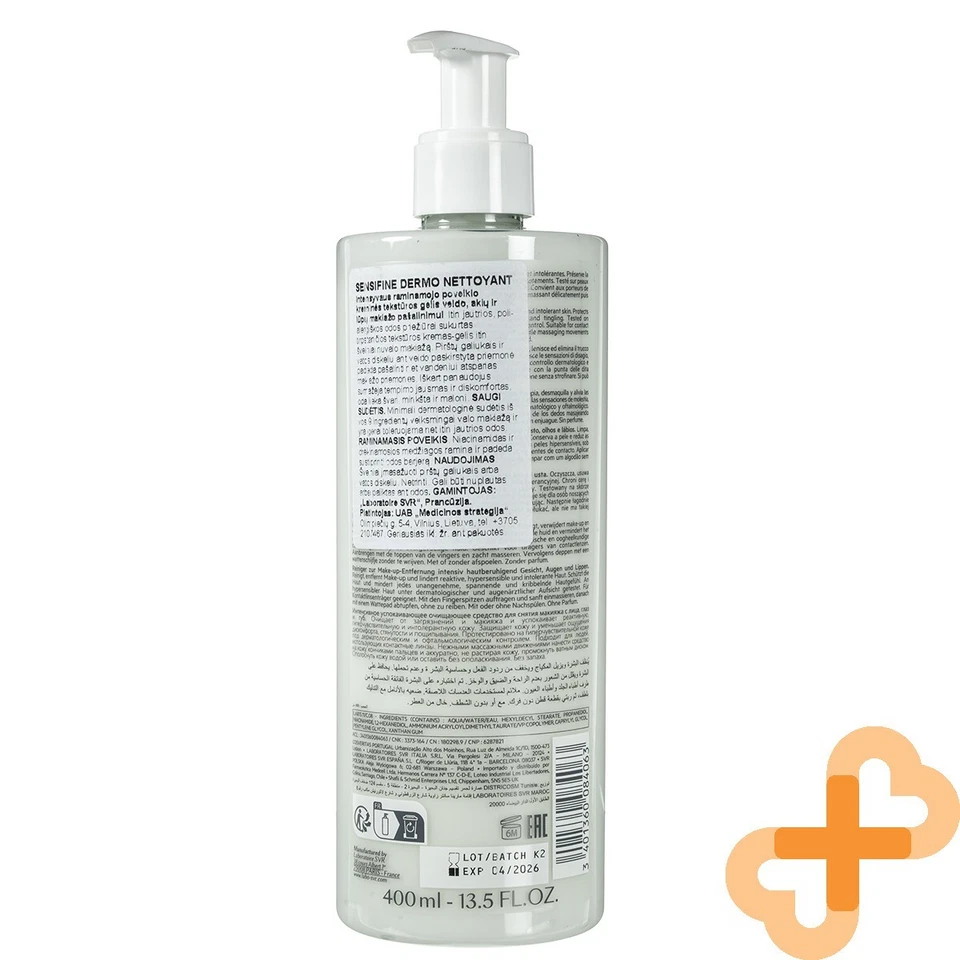 SVR Sensifine Dermo-Nettoyant Indelible Make-Up Entfernen Reinigungs 400ml - Bild 4 von 4