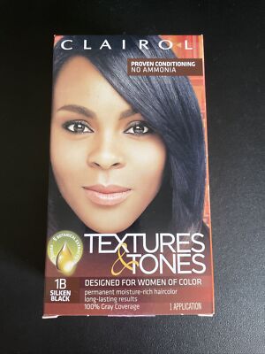 Clairol Texture Tones Permanent Hair Color 1B-Silken Black