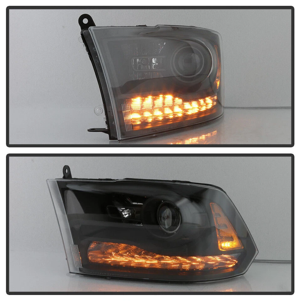 For 2013-2018 Dodge Ram 1500 2500 3500 LED DRL Projector Headlights Headlamps - Image 3 of 4