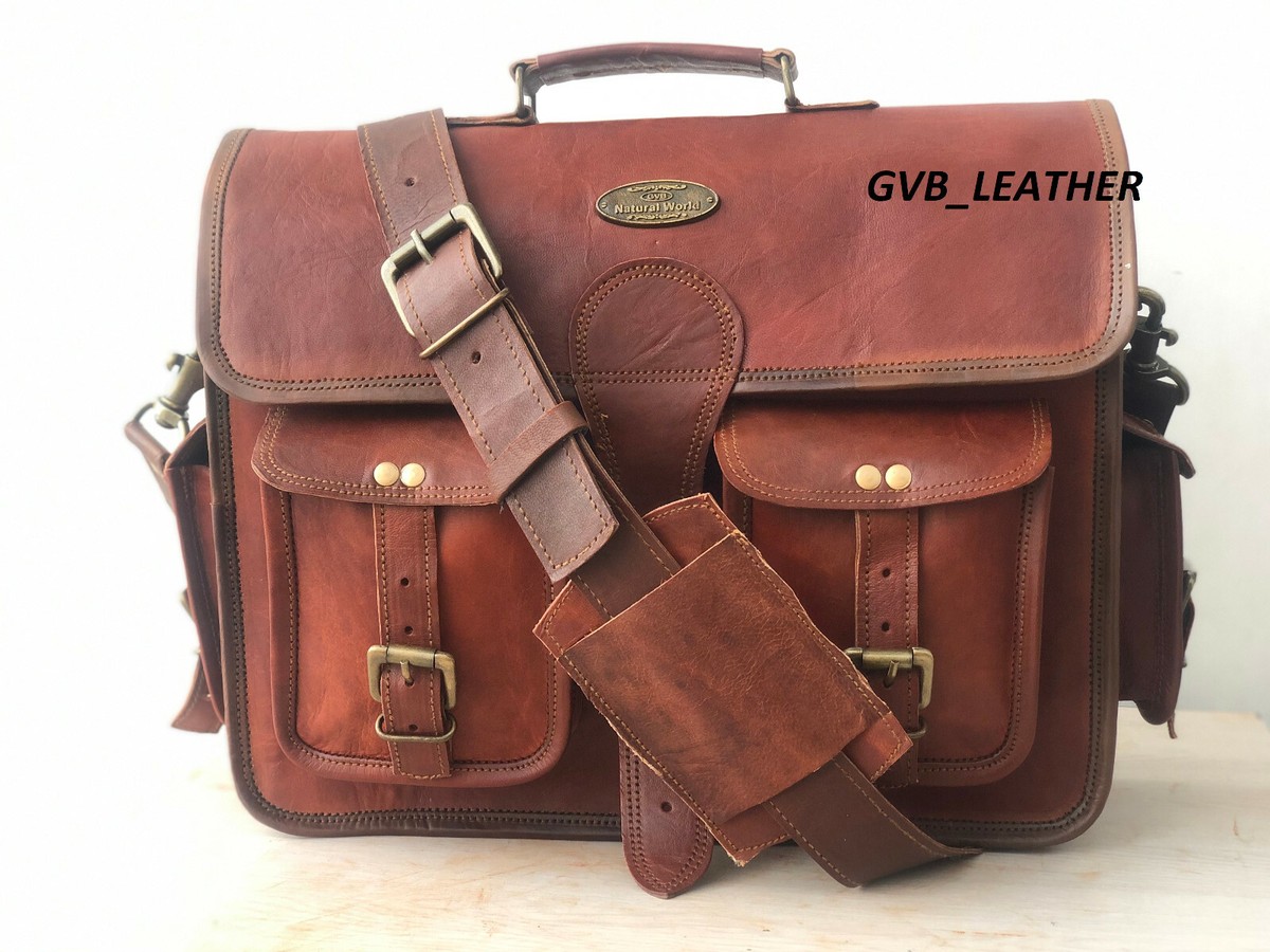 Bag Vintage New Design Goat Leather Messenger Shoulder Satchel Laptop  Briefcase