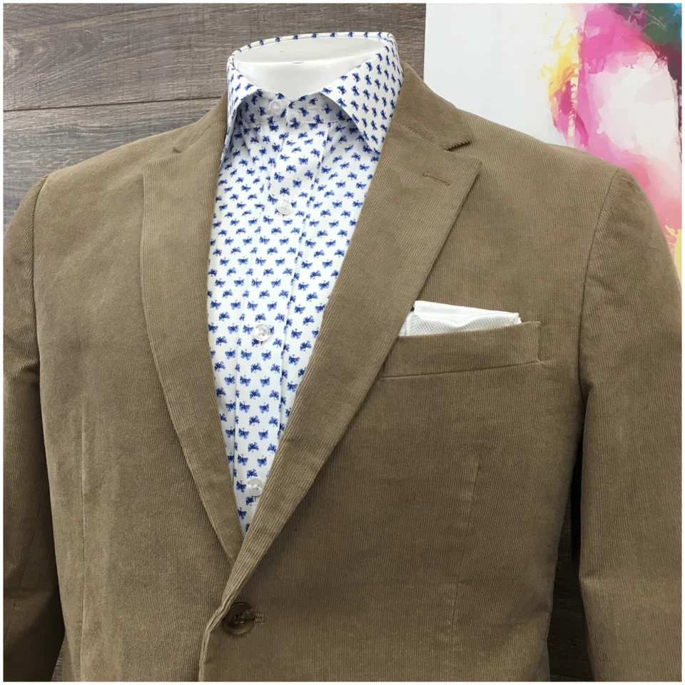 NORDSTROM Hombres Pana Blazer Abrigo Deportivo Chaqueta Informal Talla 44R Traje de Algodón Foto 2 de 4