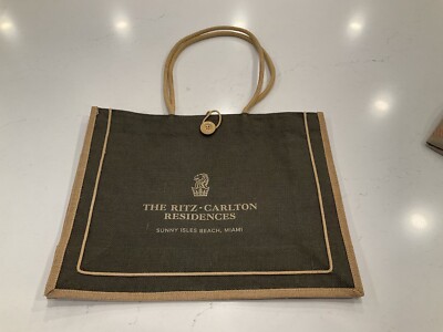 The Ritz-Carlton Residences Brown/Beige Burlap Tote. 17.75 x13.5 x5.75 . NEW.