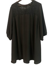 New Look Inspire Black Tunic Dress Lace  Size 28