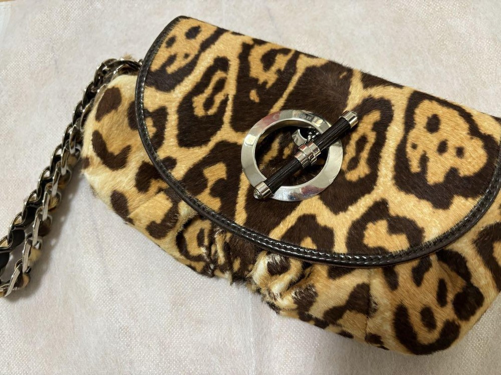 Dior Leopard Print Unborn Calf Mini Bag Clutch Bag