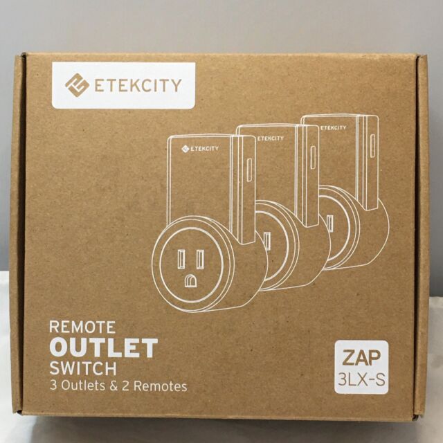 ETEKCITY Lot of 3 Zap Outlet Switch 10-BH9938U 120V 60Hz New 2 Remotes