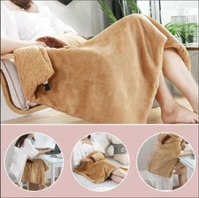 Luxury Comfort USB Heated Electric Blanket Soft Flannel & Lambswool 31" x 23"