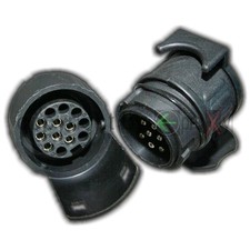 1 Adapter Set 13-7 & 7-13-polig Stecker AHK 12V Trailer Anh&auml;nger Beleuchtung NEU
