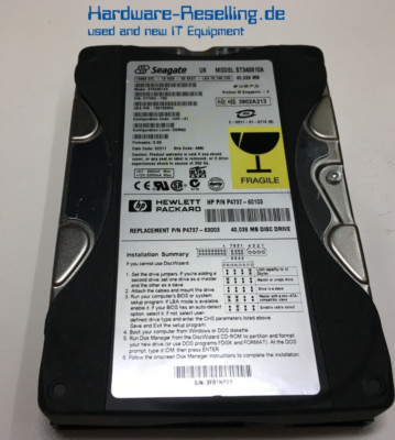 Seagate 40 GB 2,5'' 5400 RPM 1 GB/s 2 MB ST340810A 9T7002-733 U/ATA P4737-60103