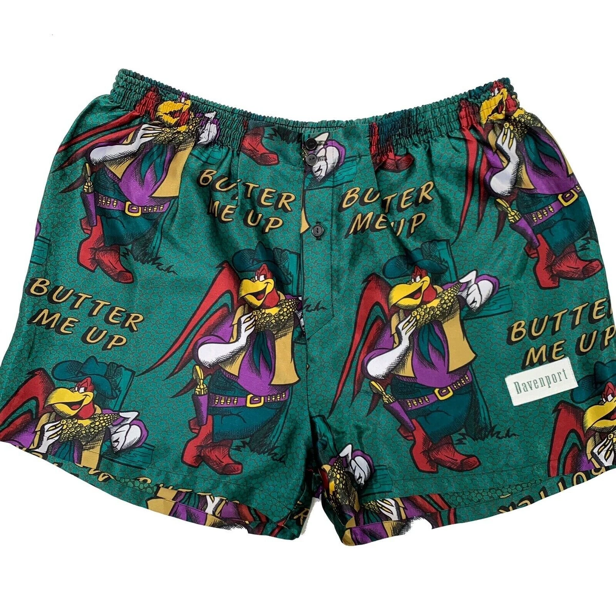 Davenport Looney Tunes Satin Silk Boxer Shorts Silky Shiny