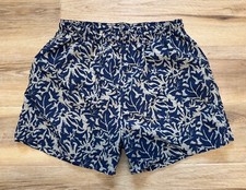 Vintage Laguna Men  s Swim Trunks Mesh Lined Blue  Tan Floral Size Large 38-40