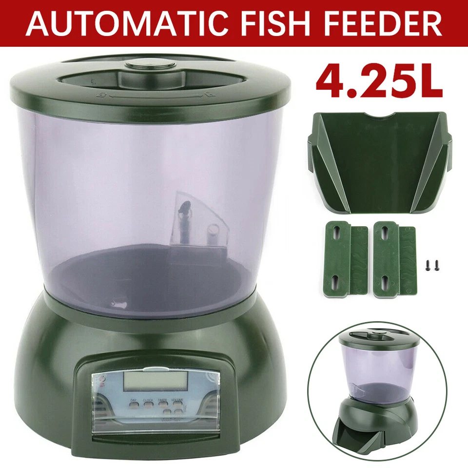 AUTOMATIC POND FISH FEEDER | HOLIDAY KOI FEED FOOD TIMER AUTO PELLET DISPENSER - Image 2 of 4