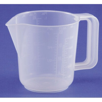 1 Pint Clear Plastic Whitefurze Meauring Jug Measures Pints, Fl.oz, ml Easy Read